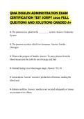 QMA INSULIN ADMINISTRATION EXAM CERTIFICATION TEST SCRIPT 2026 FULL QUESTIONS AND SOLUTIONS GRADED A&plus;