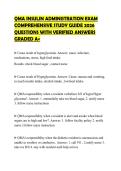 QMA INSULIN ADMINISTRATION EXAM COMPREHENSIVE STUDY GUIDE 2026 QUESTIONS WITH VERIFIED ANSWERS GRADED A&plus;