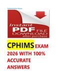 CPHIMS EXAM 2026 WITH 100&percnt; ACCURATE ANSWERS
