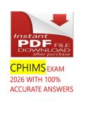 CPHIMS EXAM WITH 100&percnt; ACCURATE ANSWERS