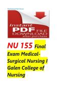 NU 155 Final Exam Medical-Surgical Nursing I Galen College of Nursing