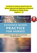 Test Bank For Evidence-Based Practice for Nurses&colon; Appraisal and Application of Research&comma; 5th Edition&comma; by Nola A&period; Schmidt&comma; Janet M&period; Brown&comma; All Chapters 1-19 LATEST