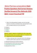 Maine Pharmacy Jurisprudence Exam  Practice Questions And Correct Answers  &lpar;Verified Answers&rpar; Plus Rationale 2026  Q&A&vert; Instant Download Pdf 