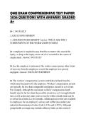 QME EXAM COMPREHENSIVE TEST PAPER 2026 QUESTIONS WITH ANSWERS GRADED A&plus;