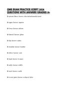 QME EXAM PRACTICE SCRIPT 2026 QUESTIONS WITH ANSWERS GRADED A&plus;