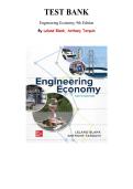 Test Bank for Engineering Economy&comma; 9th Edition by Leland Blank&comma; Anthony Tarquin&comma; Chapter 1-19 &vert; All Chapters