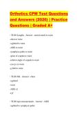 Orthotics CPM Test Questions and Answers &lpar;2026&rpar; &vert; Practice Questions &vert; Graded A&plus;