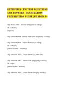 Orthotics CPM Test Questions and Answers &vert; Examination Preparation Guide &vert; Graded A&plus;