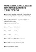 PROPHECY GENERAL ICU RN A V2 2026 EXAM SCRIPT TEST PAPER QUESTIONS AND ANSWERS VERIFIED PASS