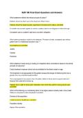 NUR 108 Final Exam Questions and Answers