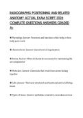 RADIOGRAPHIC POSITIONING AND RELATED ANATOMY ACTUAL EXAM SCRIPT 2026 COMPLETE QUESTIONS ANSWERS GRADED A&plus;