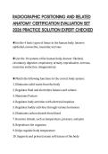 RADIOGRAPHIC POSITIONING AND RELATED ANATOMY CERTIFICATION EVALUATION SET 2026 PRACTICE SOLUTION EXPERT CHECKED