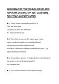 RADIOGRAPHIC POSITIONING AND RELATED ANATOMY EXAMINATION TEST 2026 ITEMS SOLUTIONS ALREADY PASSED