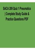 SACA 209 Quiz 1 Pneumatics Complete Study Guide & Practice Questions &vert; 2026 Updated SACA C-209 Certification Exam Prep PDF