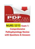 NURS 5315 Exam 1 Comprehensive Pathophysiology Review with Questions & Answers