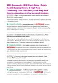 2026 Community HESI Study Guide &vert; Public Health Nursing Review & High-Yield Community Care Concepts &vert; Exam Prep with Practice Questions & Key Nursing Principles