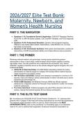 2026&sol;2027 Elite Nursing Test Bank&colon; Maternity&comma; Newborn & Women's Health &vert; Aligned with O'Meara & NGN Standards &vert; NRP 9th Ed&comma; ACOG PB 10 & CDC DoxyPEP Updates