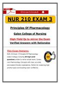 NUR 210 Exam 3 Principles of Pharmacology &vert; Galen College &vert; High-Yield Qs & Rationales