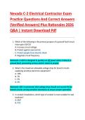 Nevada C-2 Electrical Contractor Exam  Practice Questions And Correct Answers  &lpar;Verified Answers&rpar; Plus Rationales 2026  Q&A &vert; Instant Download Pdf