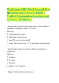 West Coast EMT Block Exam 3 Test Questions and Answers &lpar;2026&rpar; &vert; Verified Examination Questions and Answers &vert; Graded A&plus;