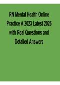 RN Mental Health Online Practice A 2023 Latest 2026 &ndash; Real Questions with Detailed Answers PDF