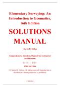 Solutions Manual &ndash; Elementary Surveying&colon; An Introduction to Geomatics&comma; 16th Edition &ndash; Charles D&period; Ghilani &ndash; ISBN 9780136822806 &lpar;Full Chapters 1&ndash;28 Covered&rpar;