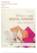 TEST BANK FOR ETHICS AND LAW IN DENTAL HYGIENE 3 RDEDITION by Phyllis L&period; Beemsterboer