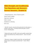 ISSA Strength and Conditioning Test Questions and Answers &vert; Correct Answers &vert; Graded A&plus;