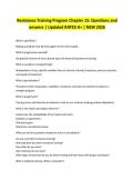 Resistance Training Program Chapter 15&colon; Questions and answers &vert; Updated RATED A&plus; &vert; NEW 2026