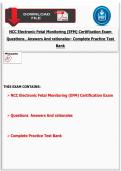 NCC Electronic Fetal Monitoring &lpar;EFM&rpar; Certification Exam Questions &comma; Answers And rationales&ndash; Complete Practice Test Bank
