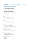 A&C 2 Emergency Nursing &lpar;adult&rpar; questions and answers Graded A&plus;