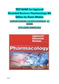 TEST BANK for Lippincott Illustrated Reviews&colon; Pharmacology 8th Edition by Karen Whalen COMPLETE CHAPTERS 1-48 WITH RATIONALES&vert; A&plus;  GRADED 100&percnt; EXPERT VERIFIED Q&As