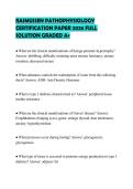 RASMUSSEN PATHOPHYSIOLOGY CERTIFICATION PAPER 2026 FULL SOLUTION GRADED A&plus;