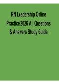 RN Leadership Online Practice 2026 A &ndash; Questions & Answers Study Guide PDF