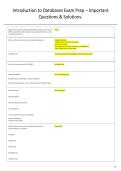 Introduction to Databases Exam Prep &ndash; Important Questions & Solutions&period;
