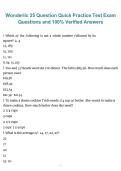 Wonderlic 25-Question Quick Practice Test &ndash; Exam Questions with 100&percnt; Verified Answers 2026&sol;2027 &ndash; Rapid Study Guide