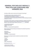 GENERAL PSYCHOLOGY MODULE 1 PRACTICE QUIZ QUESTIONS AND ANSWERS 2026
