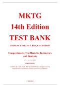 Test Bank &ndash; MKTG&comma; 14th Edition &ndash; Charles W&period; Lamb&comma; Joe F&period; Hair&comma; & Carl McDaniel &ndash; ISBN 9780357929216 &lpar;Full Chapters 1&ndash;19 Covered&rpar;