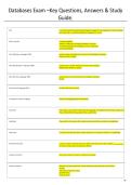 Databases Exam &ndash;Key Questions&comma; Answers & Study Guide&period;
