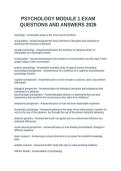 PSYCHOLOGY MODULE 1 EXAM QUESTIONS AND ANSWERS 2026