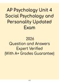 AP Psychology Unit 4 Study Guide &vert; Social Psychology & Personality 2026