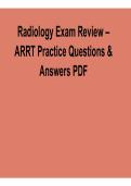 Radiology Exam Review &ndash; ARRT Practice Questions & Answers PDF &vert; 2026 Updated