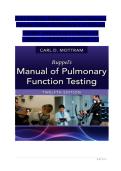 Pulmonary Function Testing &ndash; Ruppel&rsquo;s Manual of Pulmonary Function Testing &semi; &lpar;12th Edition&rpar; by Carl Mottram Comprehensive Test Bank Questions and Answers