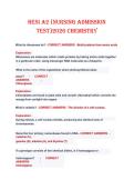 HESI A2 &lpar;NURSING ADMISSION   TEST&rpar;2026 CHEMISTRY   