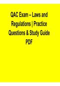 QAC Exam &ndash; Laws and Regulations Practice Questions & Study Guide PDF &vert; 2026 Updated