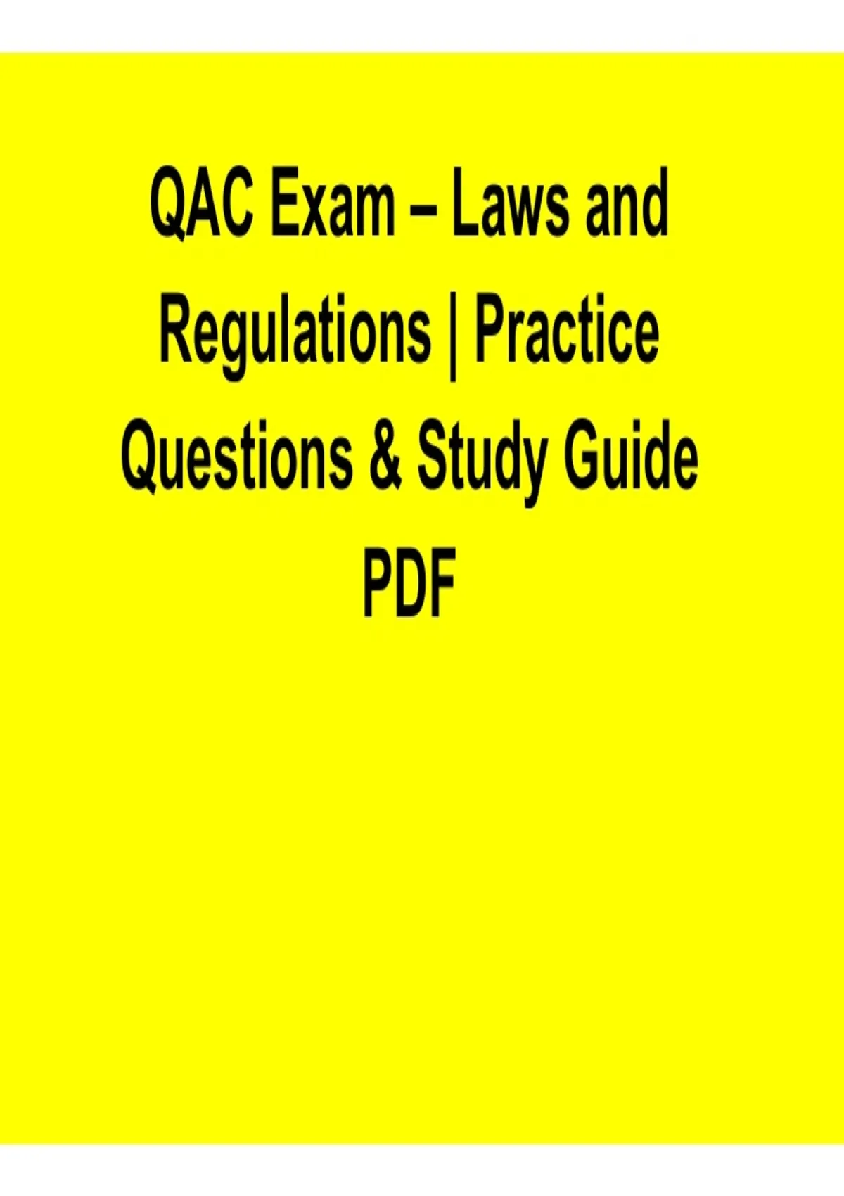 Sample Regulation Question QAC Exam – Laws and Regulations Practice Questions & Study Guide PDF ...