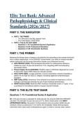2026&sol;2027 Elite Advanced Pathophysiology Test Bank&colon; Clinical Standards Q&A with Complete Rationales