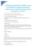 GFEBS REAL PROPERTY REPORTS Actual Exam 2026&sol;2027 Complete Questions and Verified Answers with Detailed Rationales Pass Guaranteed - A&plus; Graded
