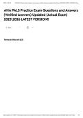 AHA PALS Practice Exam Questions and Answers &lpar;Verified Answers&rpar; Updated &lpar;Actual Exam&rpar; 20252026 LATEST VERSION&excl;&excl;