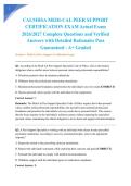 CALMHSA MEDI-CAL PEER SUPPORT CERTIFICATION EXAM Actual Exam 2026&sol;2027 Complete Questions and Verified Answers with Detailed Rationales Pass Guaranteed - A&plus; Graded